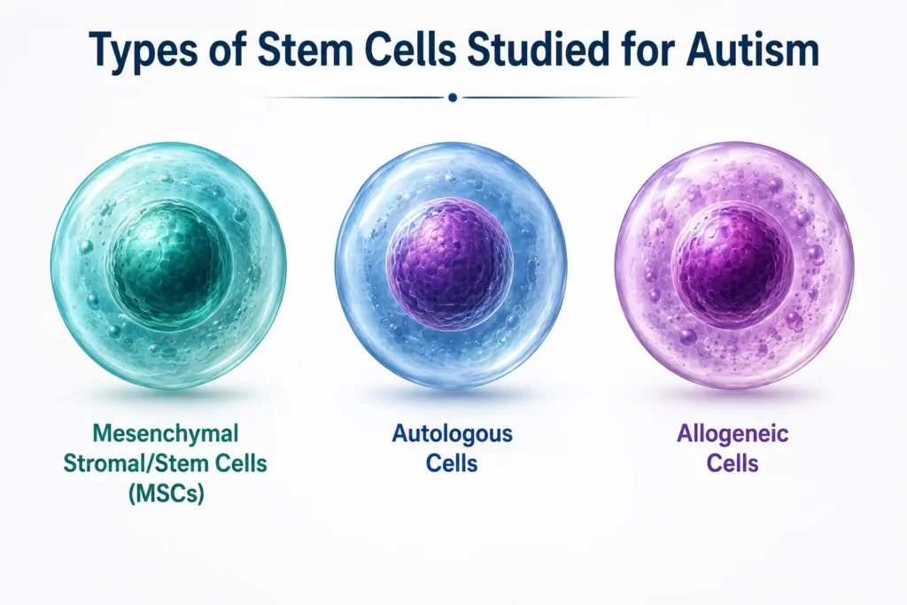 Stem Cell Therapy for Autism in India: Research, Safety, Cost & 2026 Evidence 3 What Types of Stem Cells Are Studied for Autism?