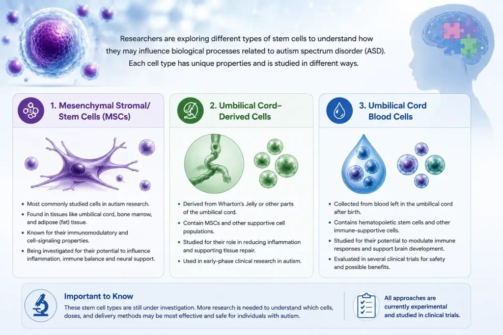 Stem Cell Therapy for Autism: Current Research, Studies & What Scientists Know 3 types of stem cells studied for autism